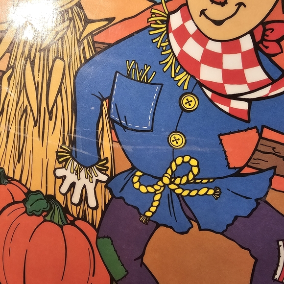 Vintage 1991 Halloween Pumpkin/Scarecrow Reversible Placemats Set of 5 - Picture 7 of 11